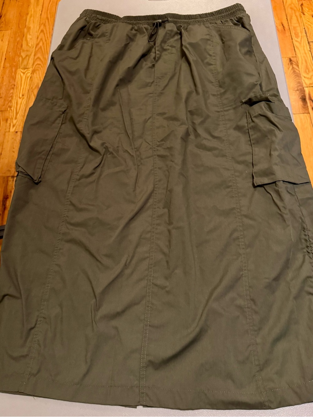 Olive Maxi Cargo Skirt 2X Y2K Gorpcore Utility